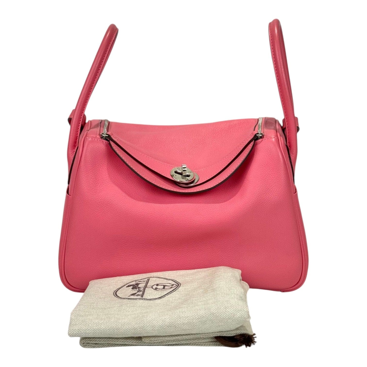 Hermes Hermes Lindy 26cm in Lipstick Pink Evercolor Leather with PHW