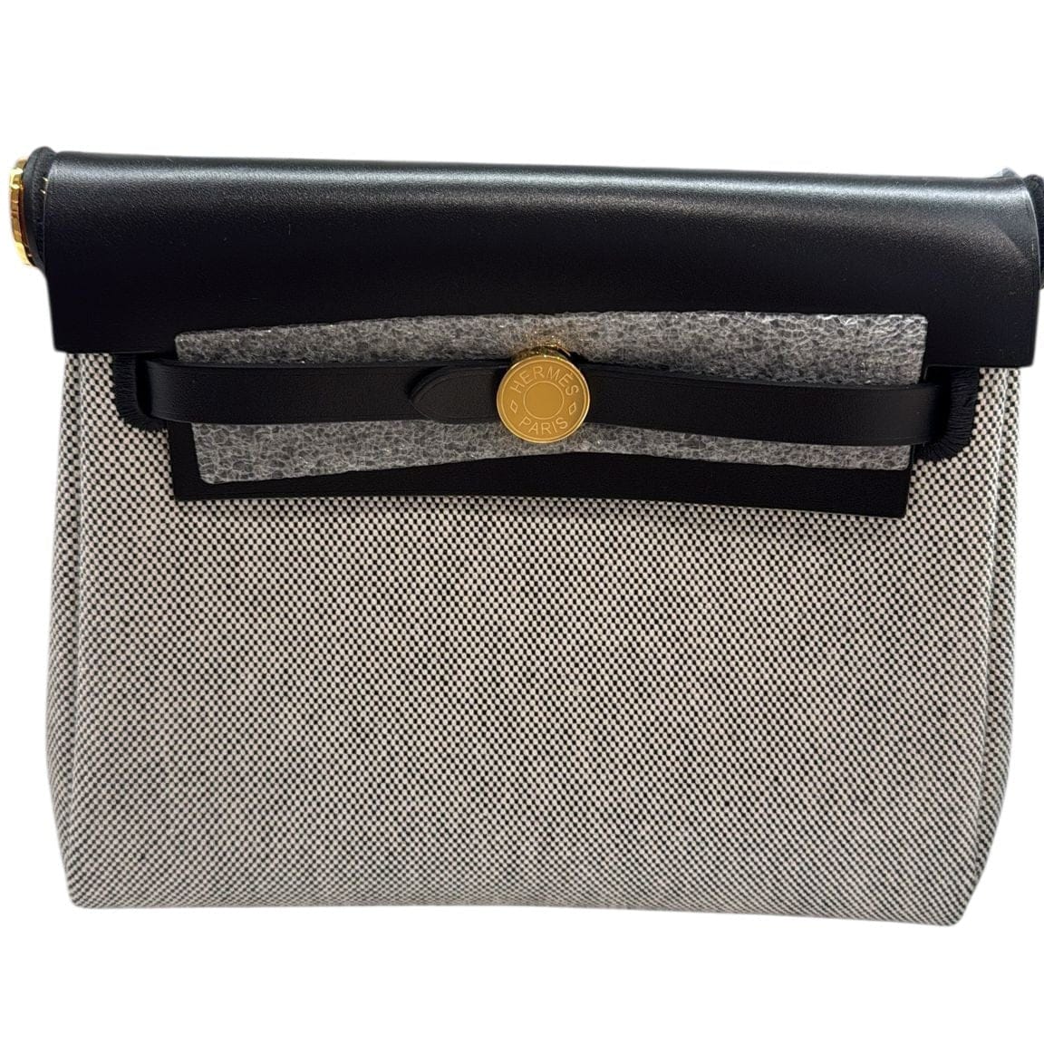 Hermes Hermes Mini Herbag in Black & Toile with GHW