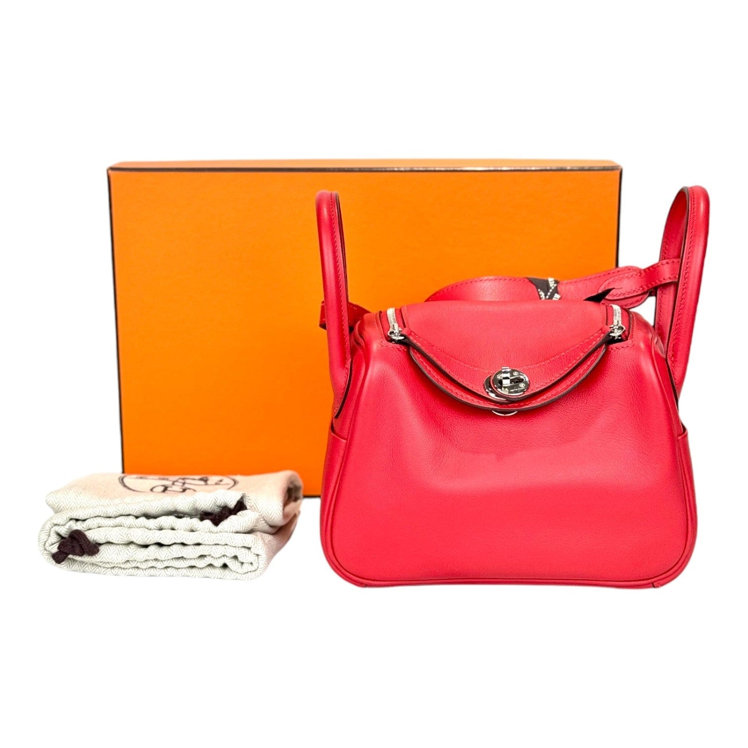 Hermes Hermes Mini Red Lindy in Swift with PHW