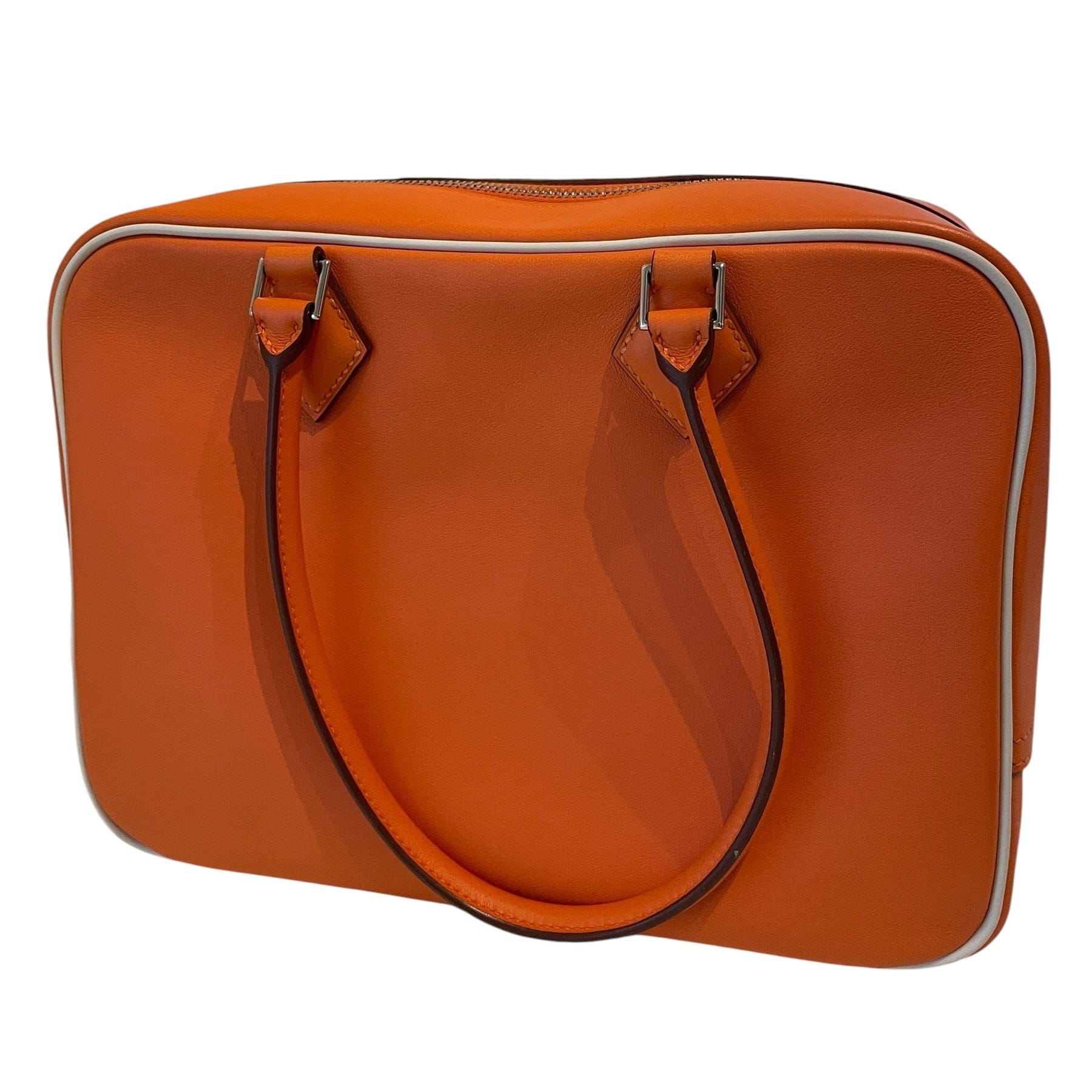 Hermes Hermes Plume 28 in Orange with Trim in Evercolour