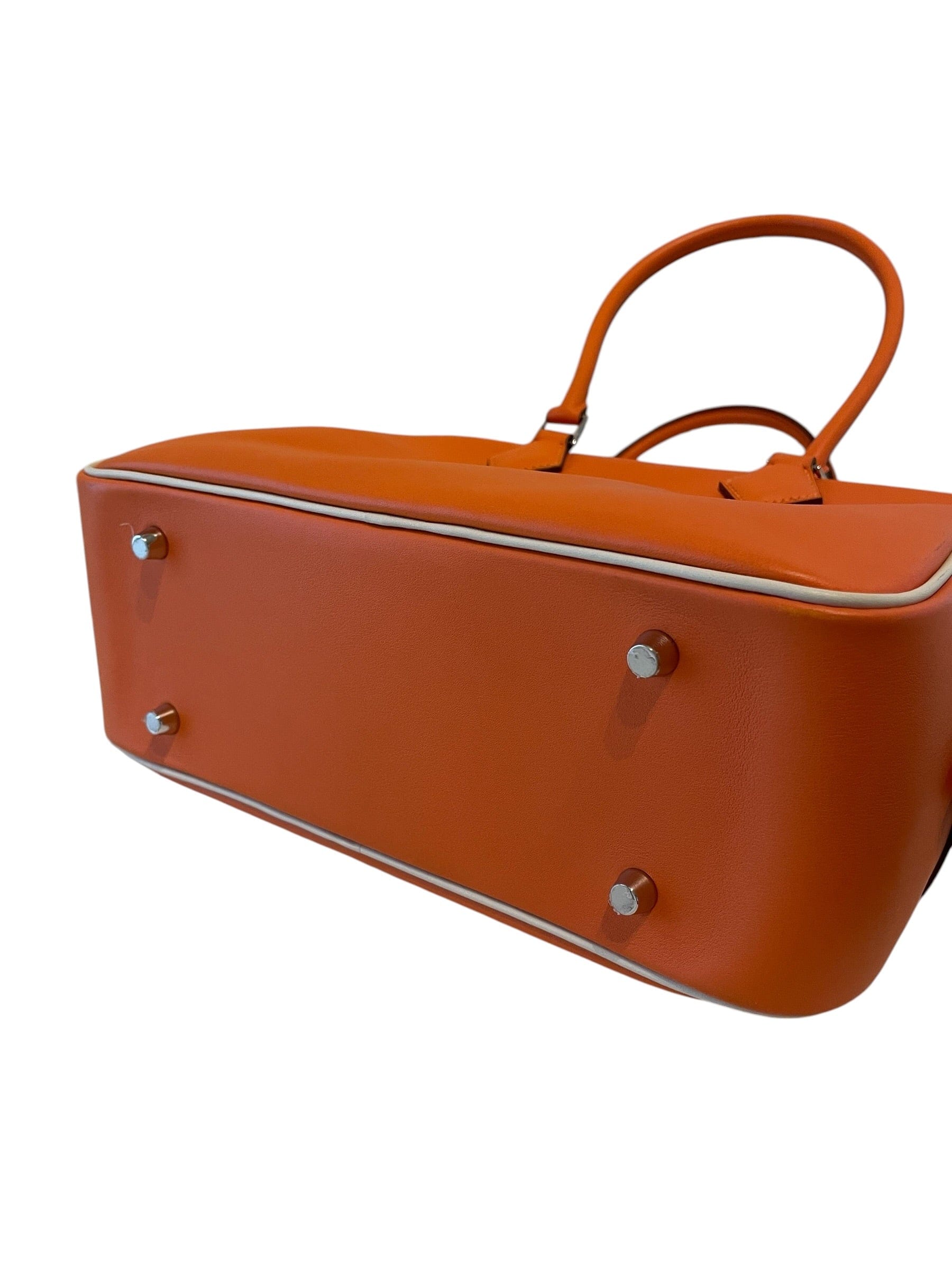 Hermes Hermes Plume 28 in Orange with Trim in Evercolour