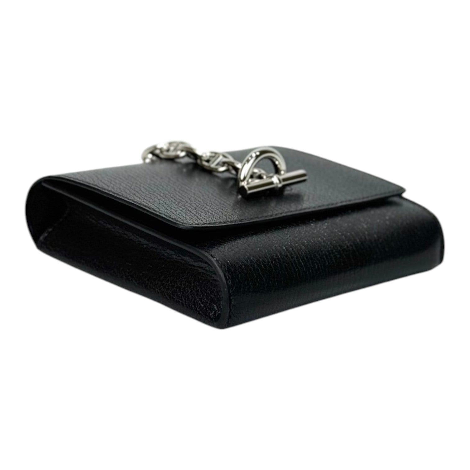 Hermes Hermes Portefeuille Chaine D’ancre To Go Wallet in Black Chevre