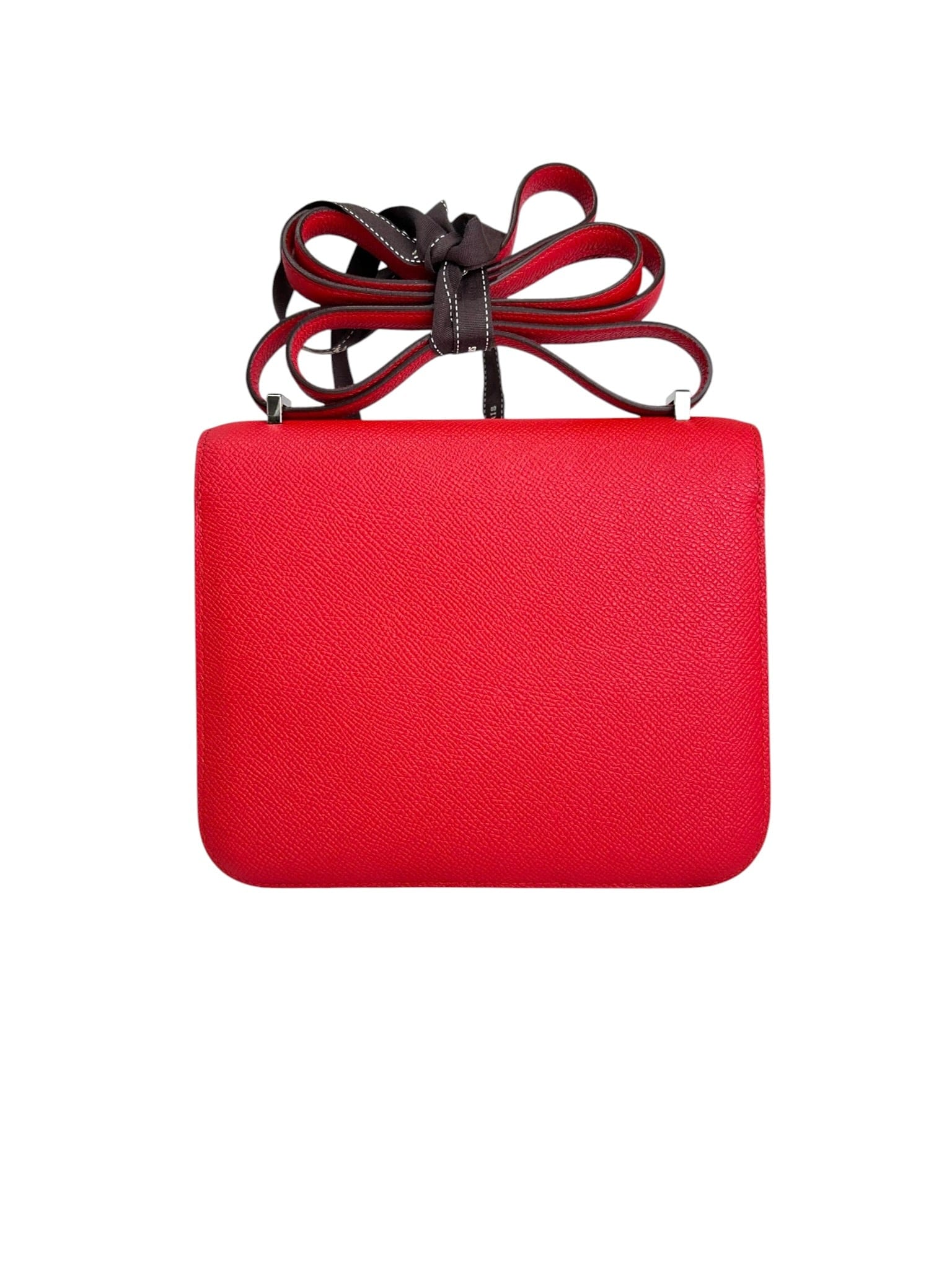 Hermes Hermes Red Constance 18 with Pink Enamel Closure in Epsom Leather