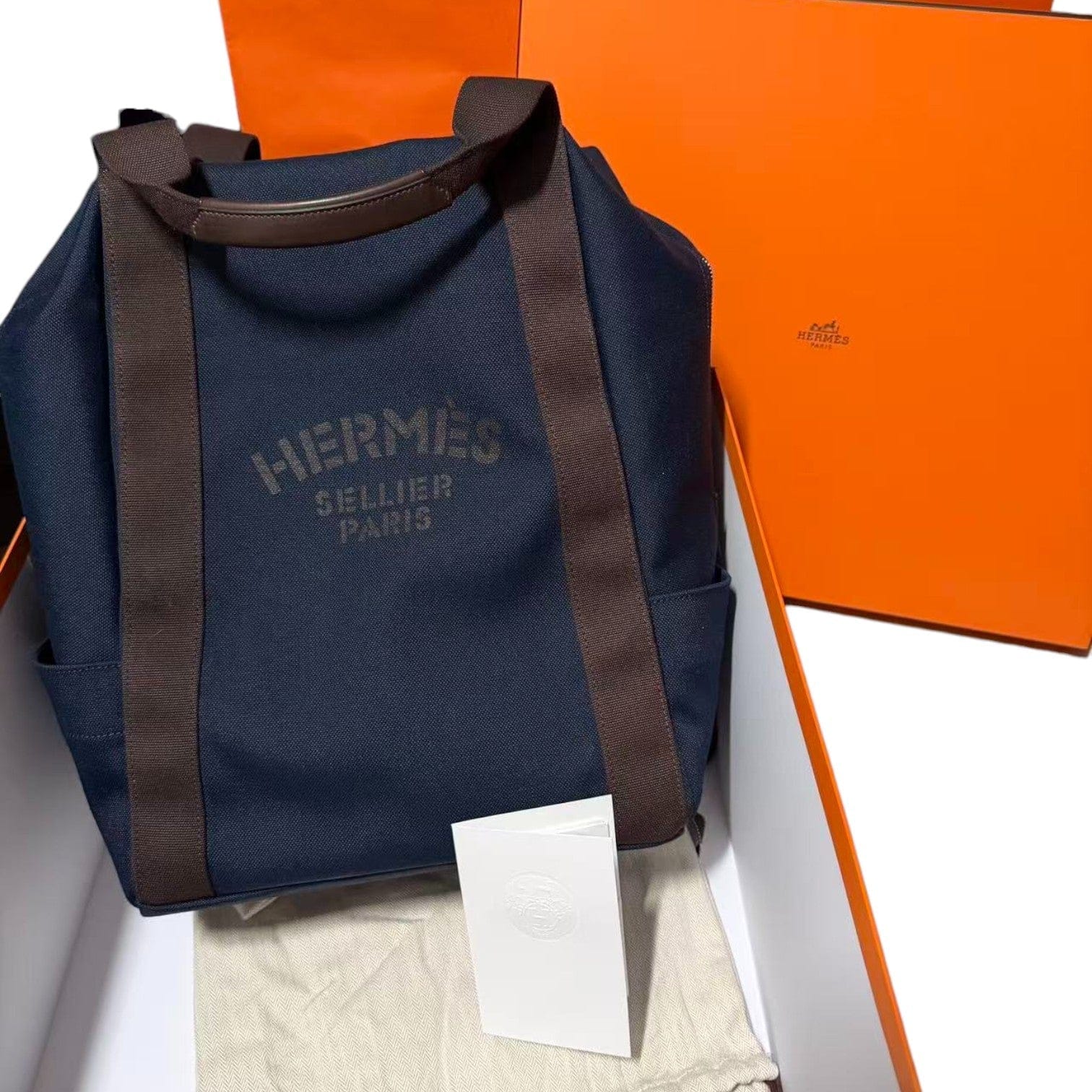 Hermes Hermes School Blue Backpack