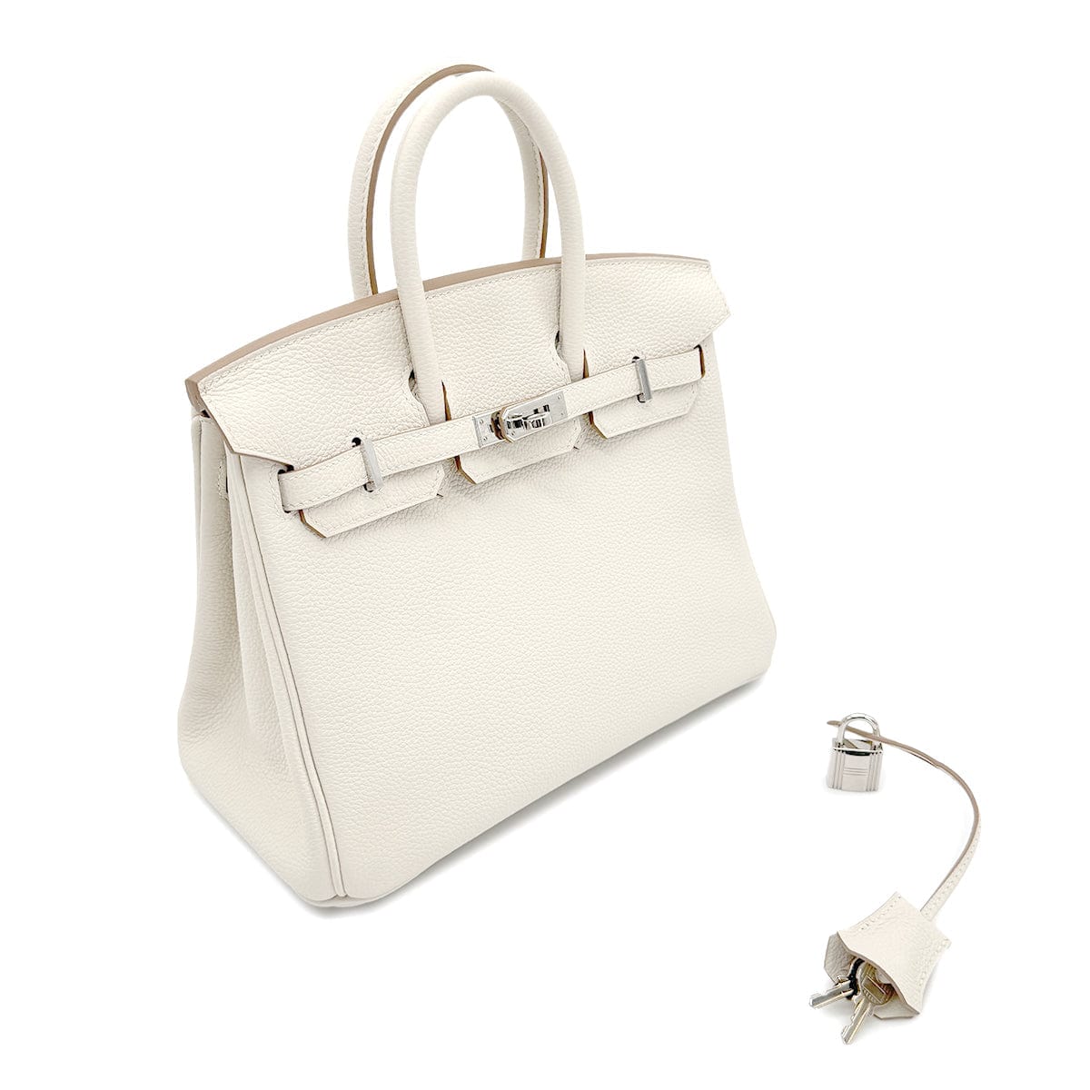 HERMES HERMES BIRKIN 25 CRAIE TAURILLON CLEMENCE HAND BAG Y SHW 90267429