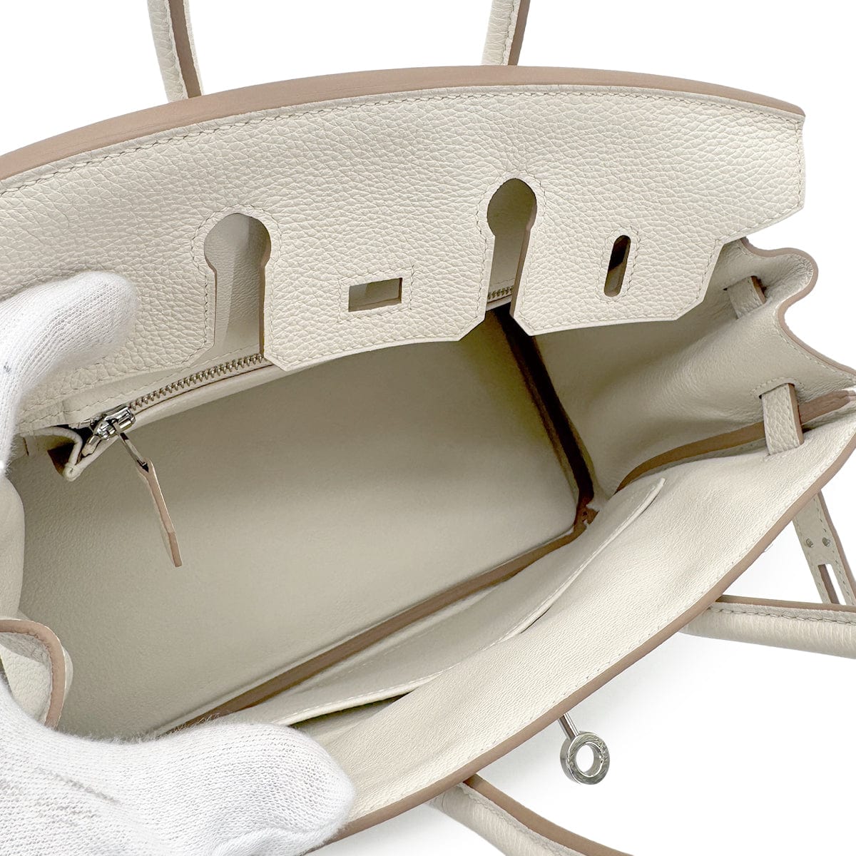 HERMES HERMES BIRKIN 25 CRAIE TAURILLON CLEMENCE HAND BAG Y SHW 90267429