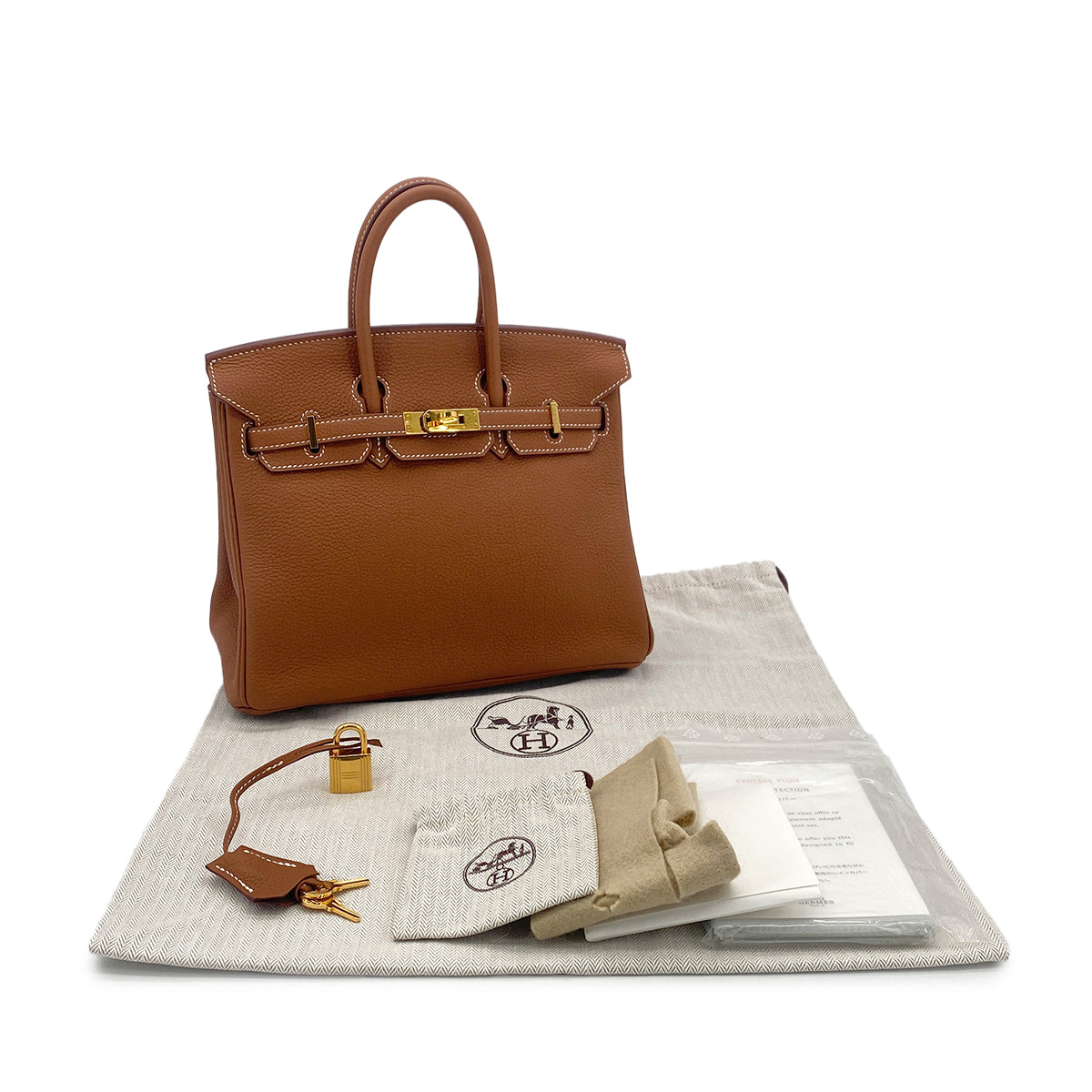 HERMES HERMES BIRKIN 25 GOLD TOGO HAND BAG X GOLD HARDWARE 90304976