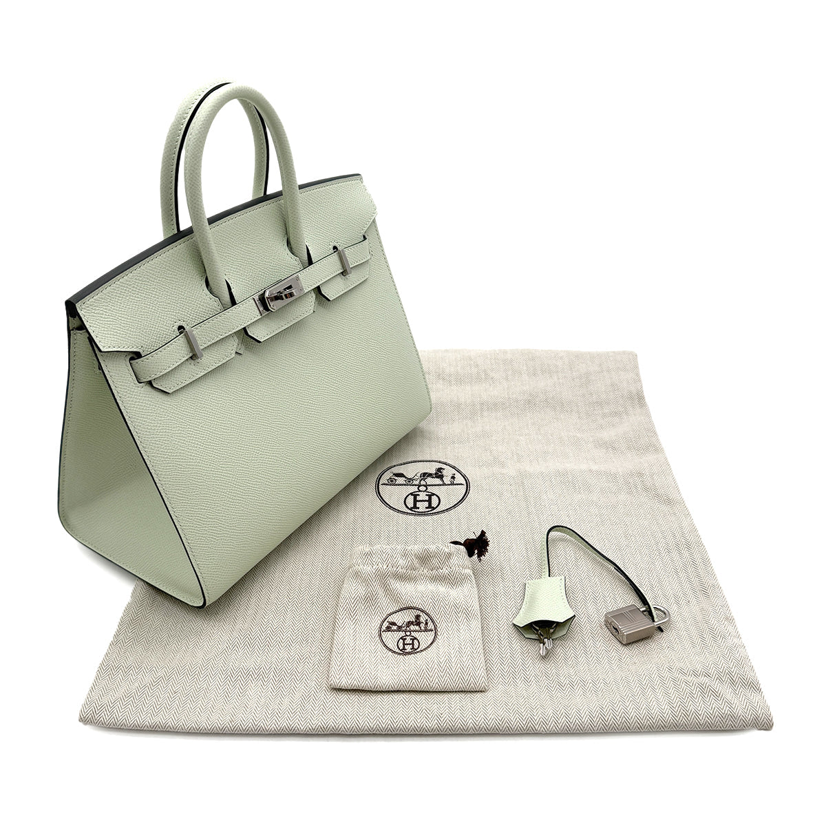 HERMES HERMES BIRKIN 25 SELLIER GRIS NEVE EPSOM HAND BAG B SHW 90299817