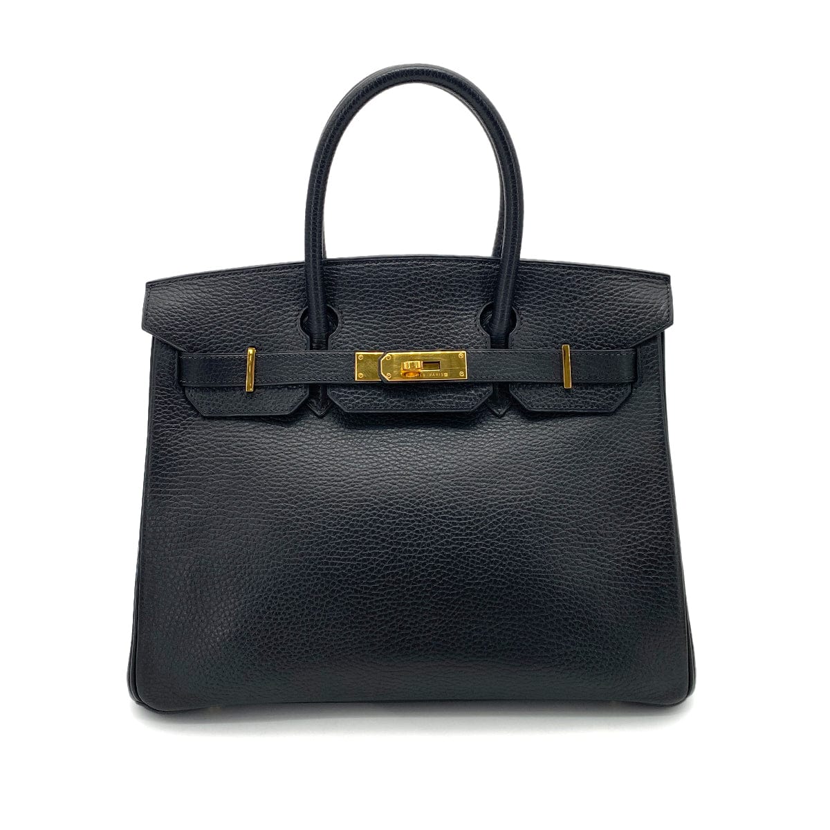 HERMES HERMES BIRKIN 30 BLACK ARDENNES HAND BAG □E GHW 90255782
