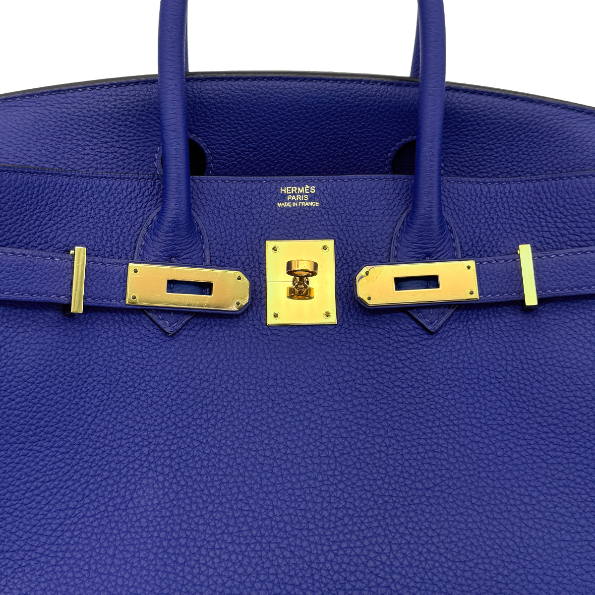 HERMES HERMES BIRKIN 30 BLUE ELECTRIQUE TAURILLON CLEMENCE HAND BAG X GHW 90300014
