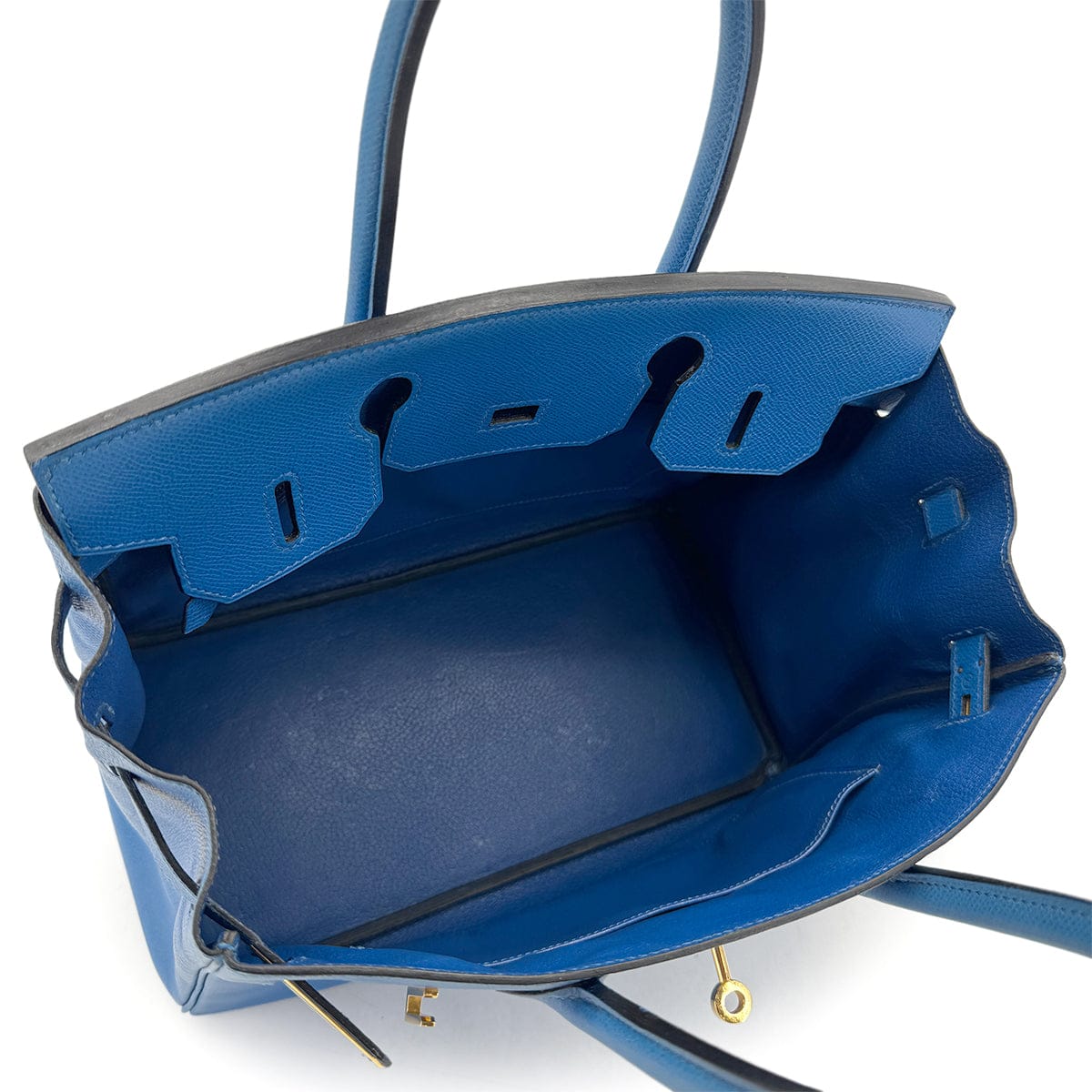 HERMES HERMES BIRKIN 30 BLUE FRANCE COUCHVEL HAND BAG 〇Z GHW 90299360