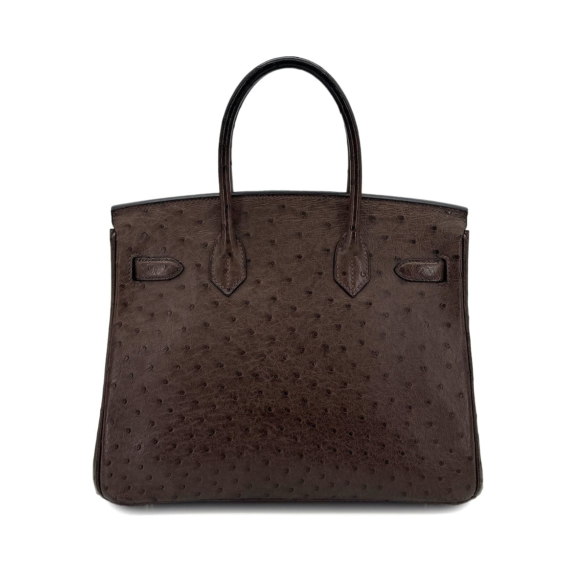 HERMES HERMES BIRKIN 30 BROWN OSTRICH HAND BAG □N SHW 90300555