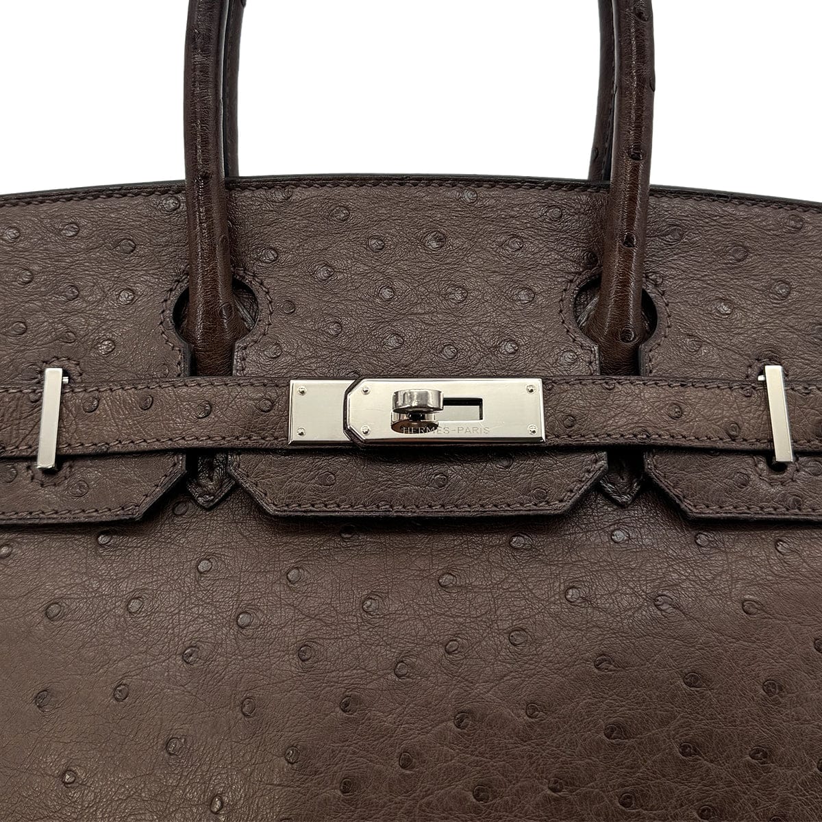 HERMES HERMES BIRKIN 30 BROWN OSTRICH HAND BAG □N SHW 90300555