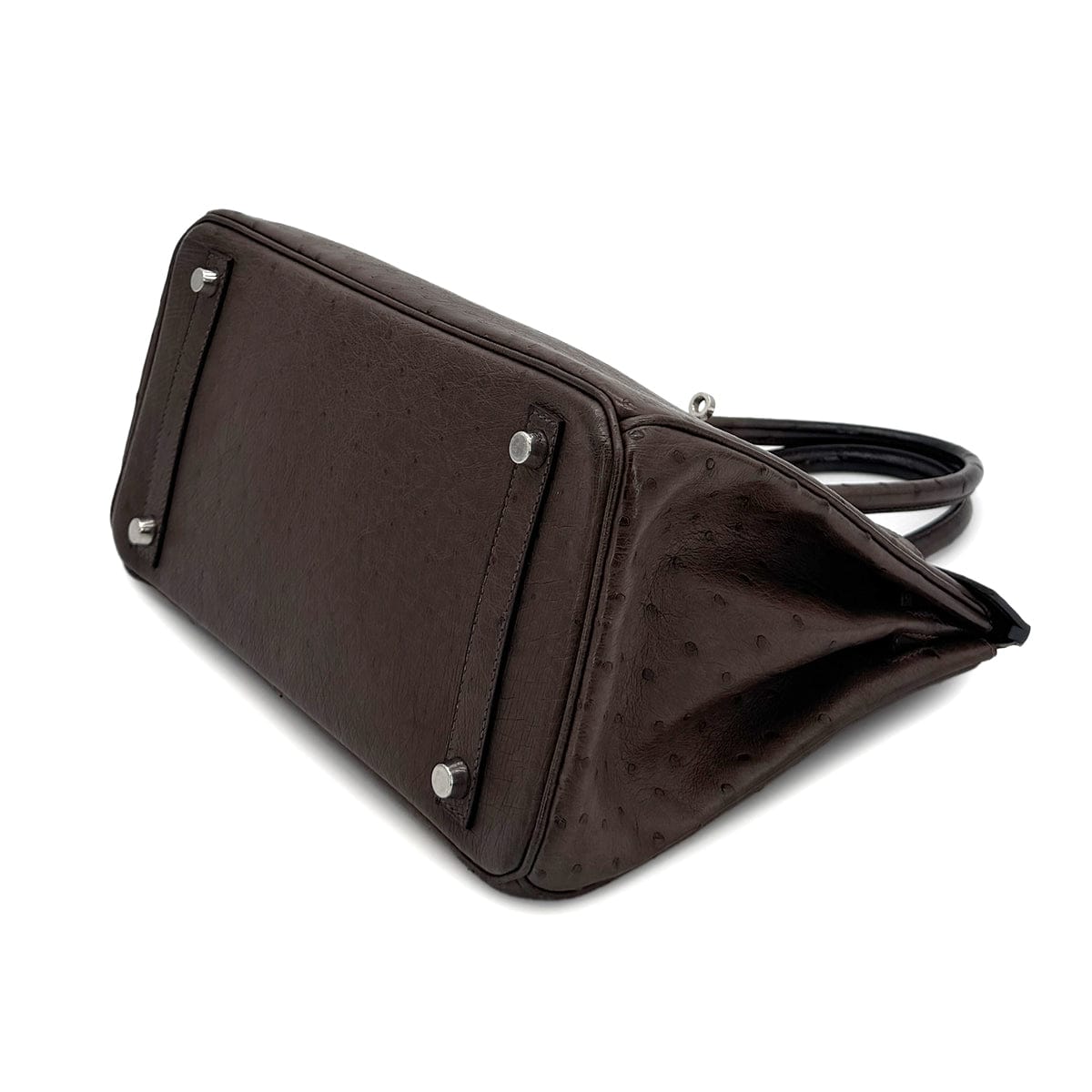 HERMES HERMES BIRKIN 30 BROWN OSTRICH HAND BAG □N SHW 90300555