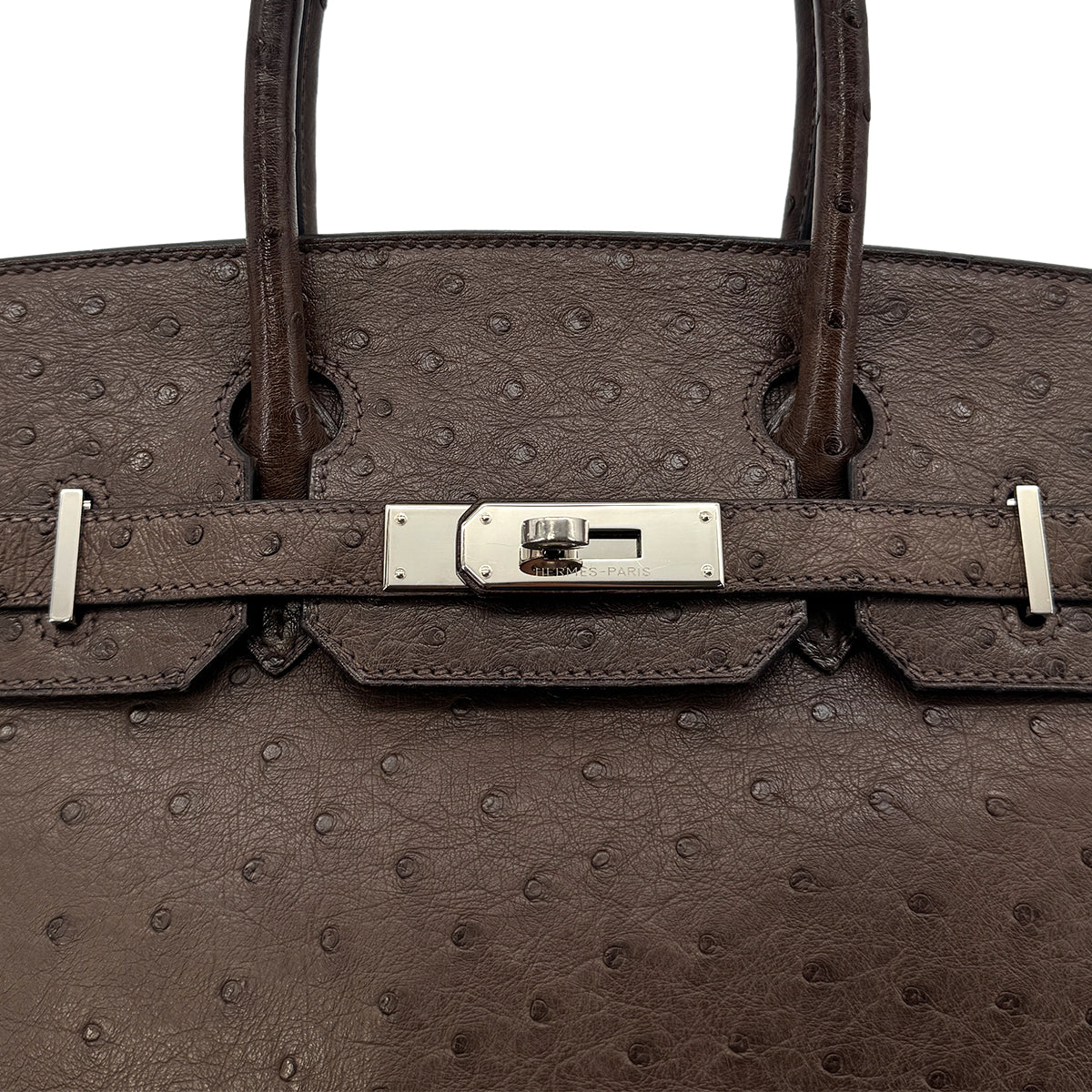 HERMES HERMES BIRKIN 30 BROWN OSTRICH HAND BAG □N SHW 90300555