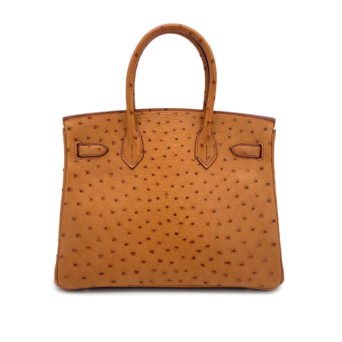 HERMES HERMES BIRKIN 30 CHESTNUT OSTRICH HAND BAG 2006 SQUARE J GOLD HARDWARE 90325611