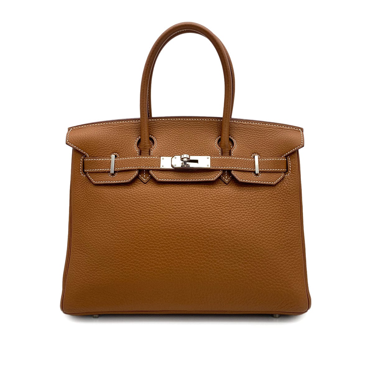 HERMES HERMES BIRKIN 30 GOLD TAURILLON CLEMENCE HAND BAG 2005 SQUARE I PALLADIUM HARDWARE 90325318