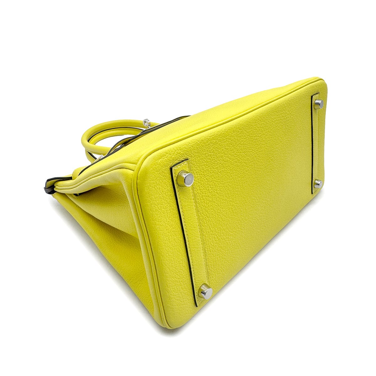 HERMES HERMES BIRKIN 30 VERSO LIME GRIS TOURTERELLE EVERCOLOR HAND BAG 2019 D STAMP PALLADIUM HARDWARE 90327146