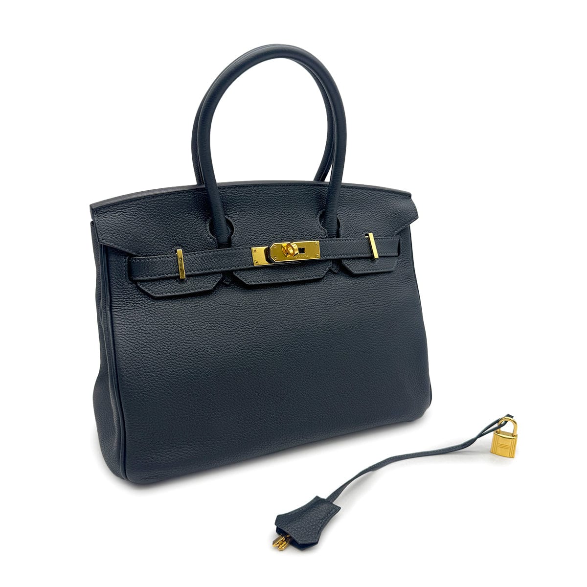 HERMES HERMES BIRKIN 30 VERT FONCE TOGO HAND BAG 2014 SQUARE R GOLD HARDWARE 90327248