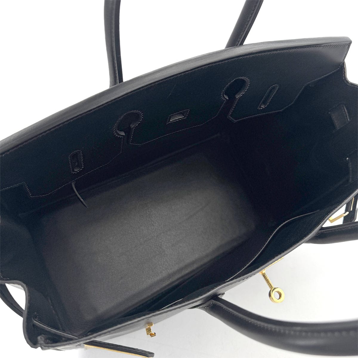 HERMES HERMES BIRKIN 35 BLACK BOX CALF HAND BAG □F GOLD HARDWARE 90307912