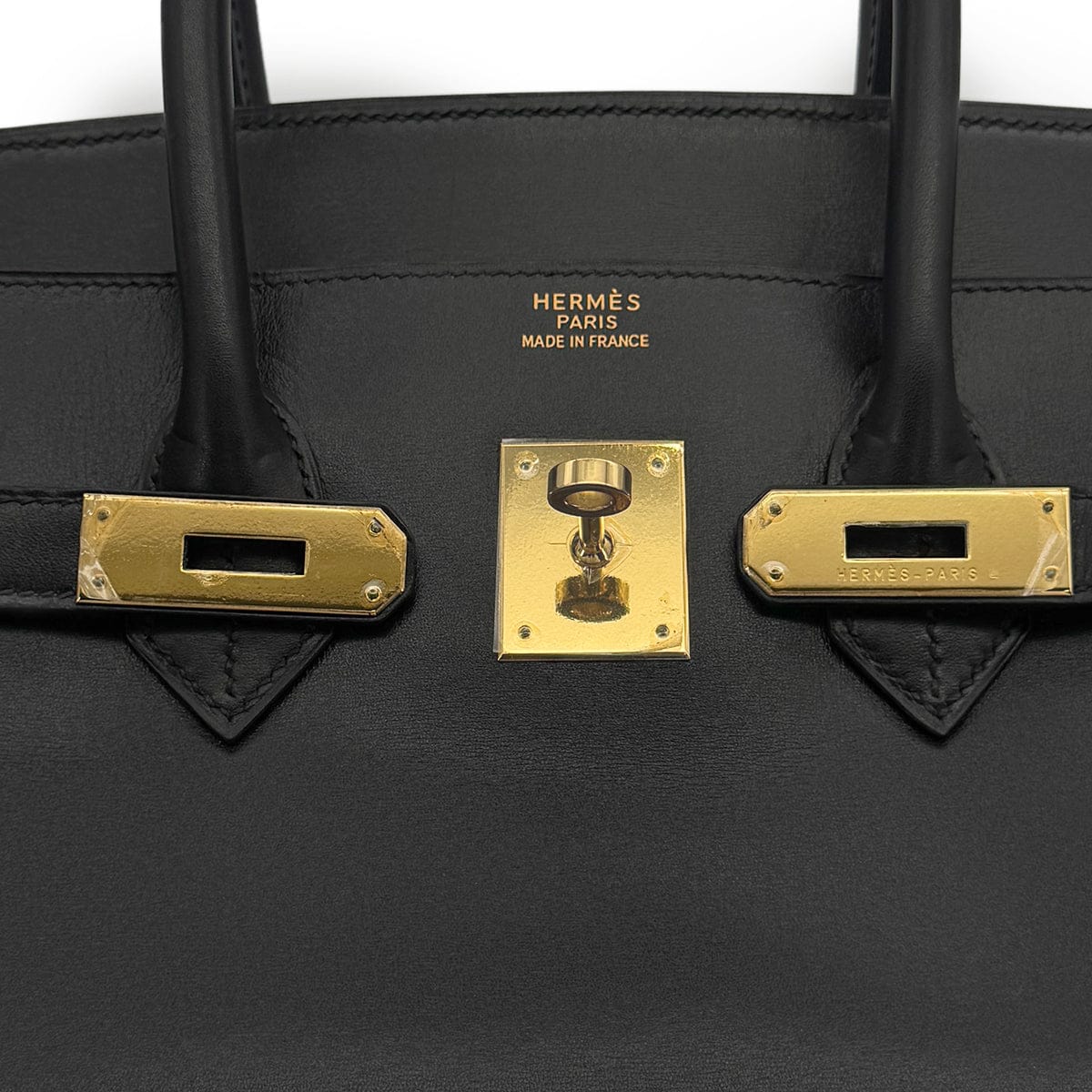 HERMES HERMES BIRKIN 35 BLACK BOX CALF HAND BAG □F GOLD HARDWARE 90307912
