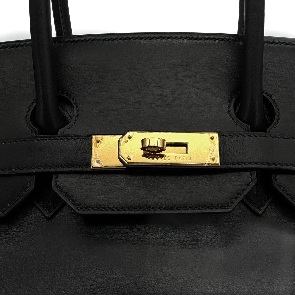 HERMES HERMES BIRKIN 35 BLACK BOX CALF HAND BAG □F GOLD HARDWARE 90307912