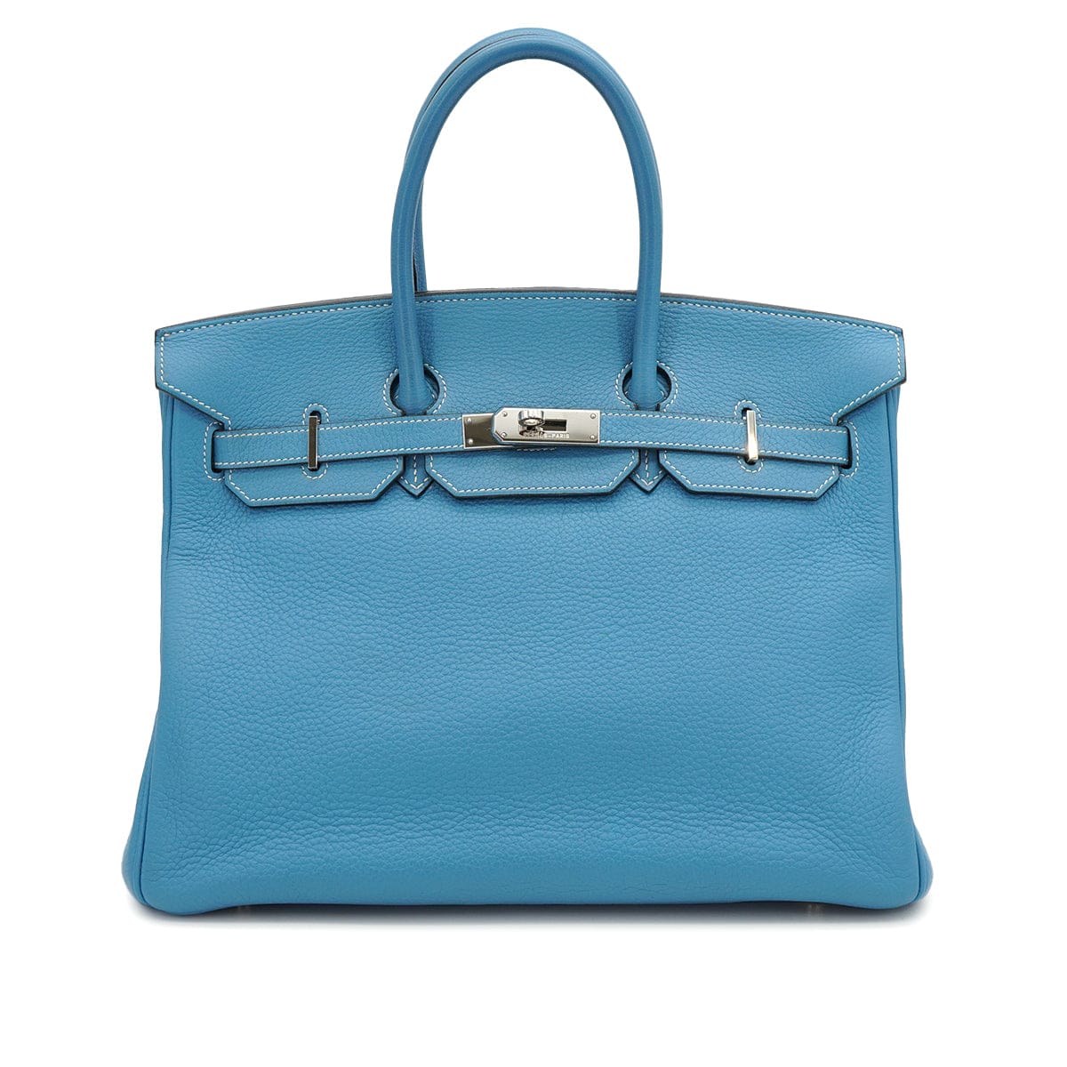 HERMES HERMES BIRKIN 35 BLUE JEAN TAURILLON CLEMENCE HAND BAG 2003 SQUARE G PALLADIUM HARDWARE 90327065