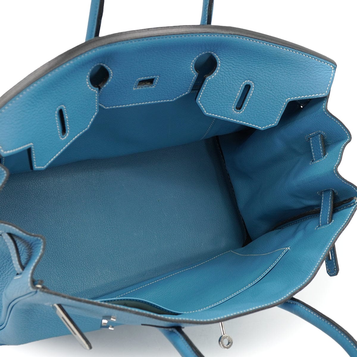 HERMES HERMES BIRKIN 35 BLUE JEAN TAURILLON CLEMENCE HAND BAG 2003 SQUARE G PALLADIUM HARDWARE 90327065
