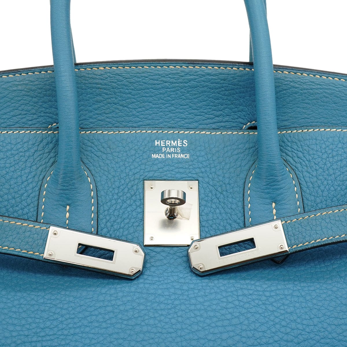 HERMES HERMES BIRKIN 35 BLUE JEAN TOGO HAND BAG 2004 SQUARE H PALLADIUM HARDWARE 90326675