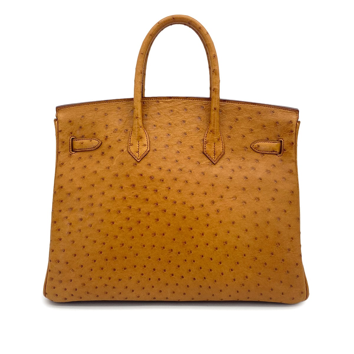 HERMES HERMES BIRKIN 35 CHESTNUT OSTRICH HAND BAG 1995 CIRCLE Y GOLD HARDWARE 90326205