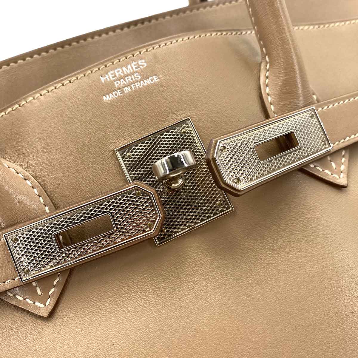 HERMES HERMES BIRKIN 35 GUILLOCHE ARGILE VEAU TADELAKT HAND BAG □Q 90242126