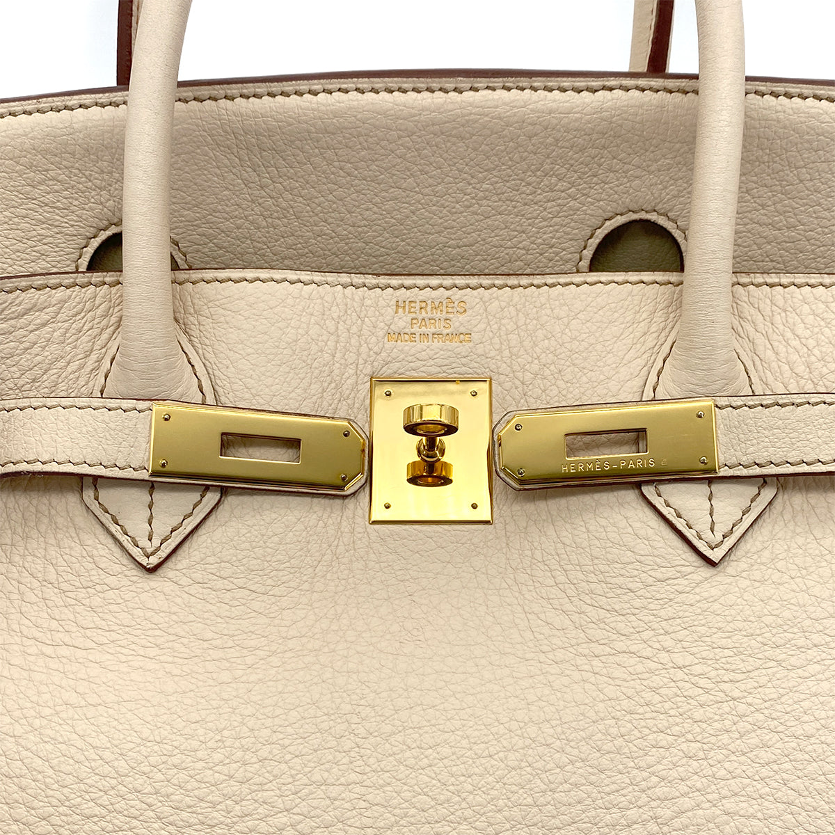 HERMES HERMES BIRKIN 40 BEIGE TYPE TAURILLON CLEMENCE HAND BAG □E GHW 90299359