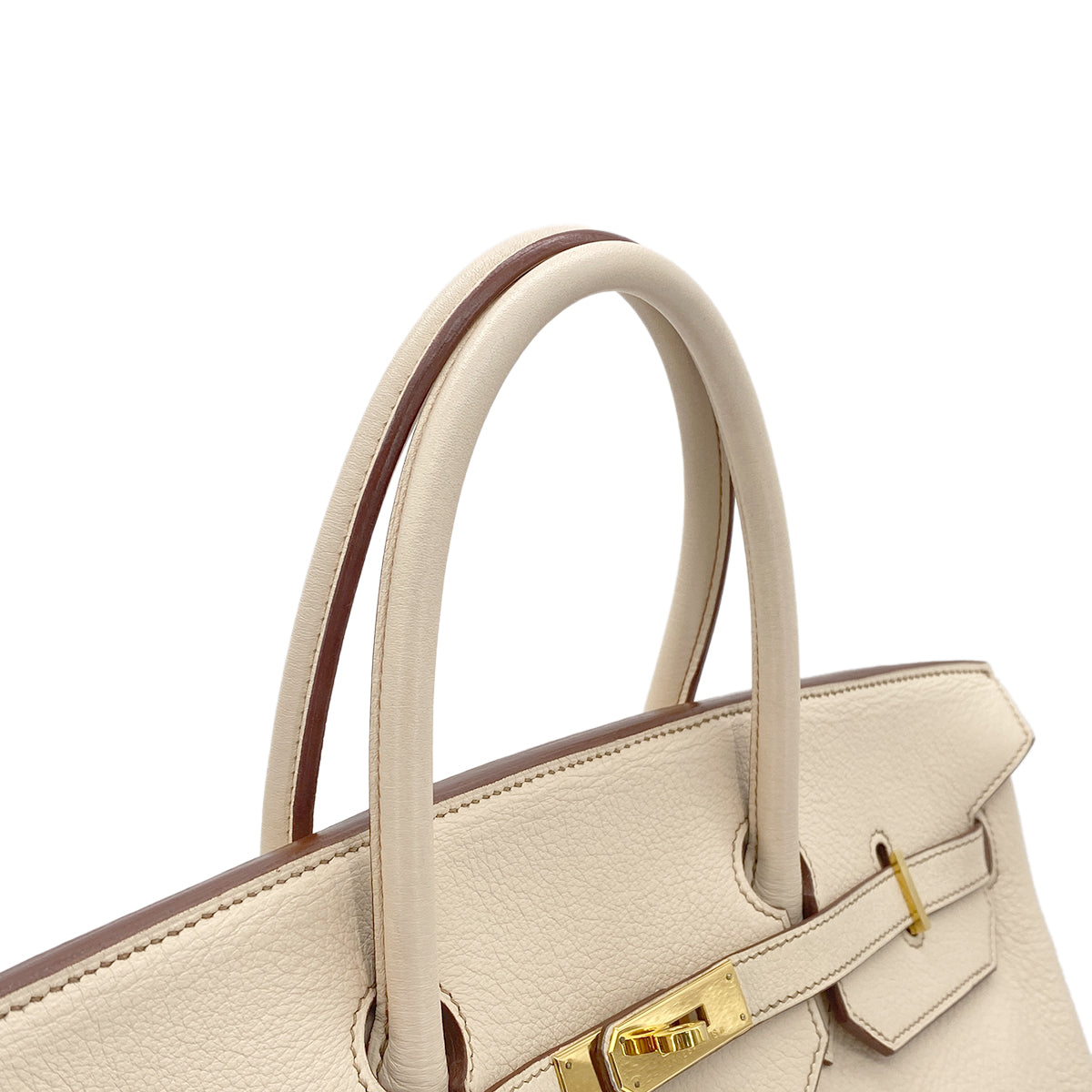 HERMES HERMES BIRKIN 40 BEIGE TYPE TAURILLON CLEMENCE HAND BAG □E GHW 90299359