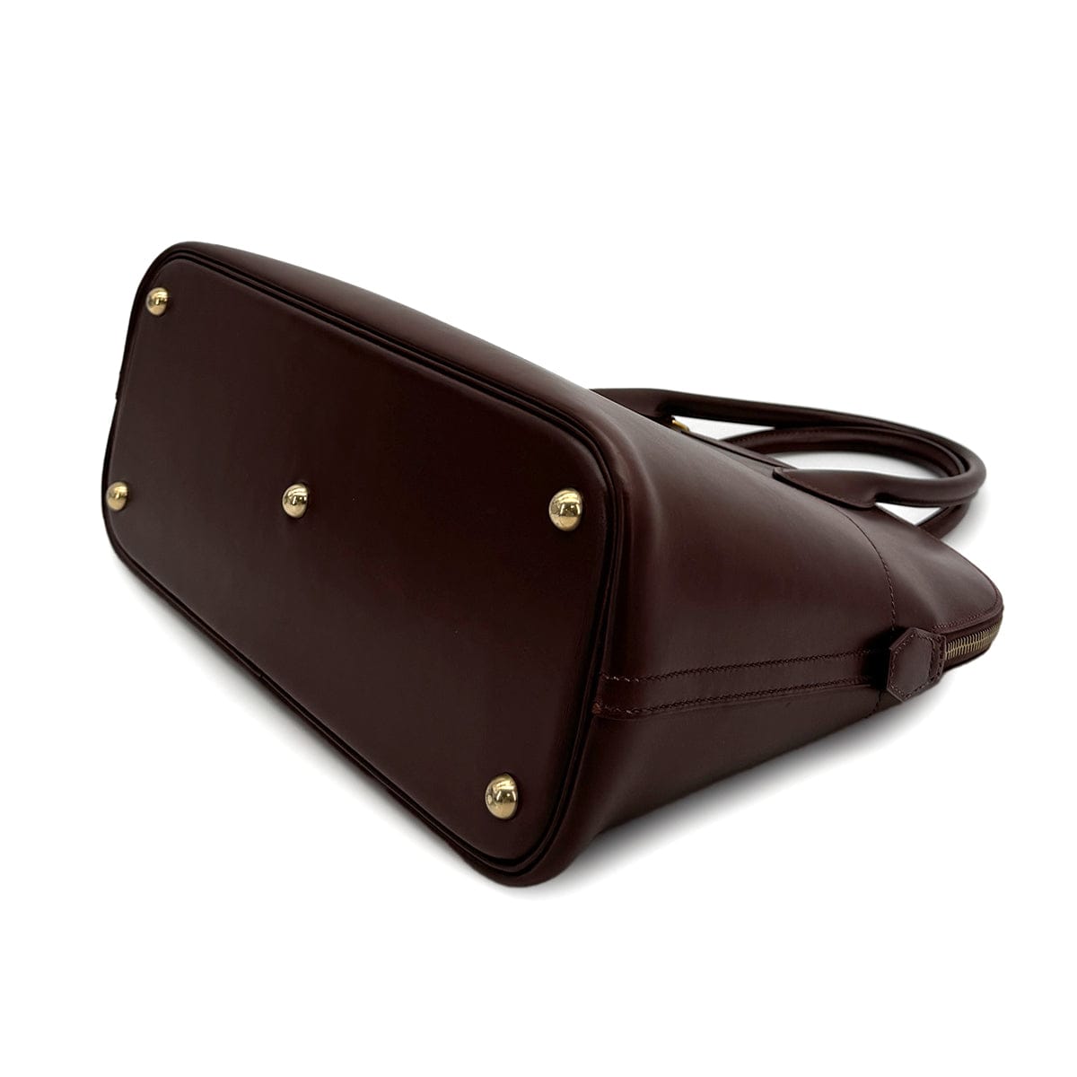 HERMES HERMES BOLIDE 35 MARRON FONCE BOXCALF HAND BAG 2001 SQUARE E GOLD HARDWARE 90311972