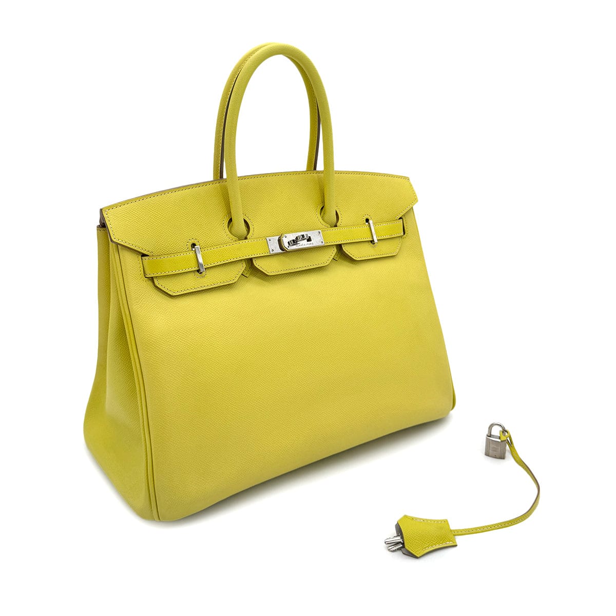 HERMES HERMES CANDY BIRKIN 35 LIME GRIS PERLE VEAU EPSOM HAND BAG □O SHW 90284559