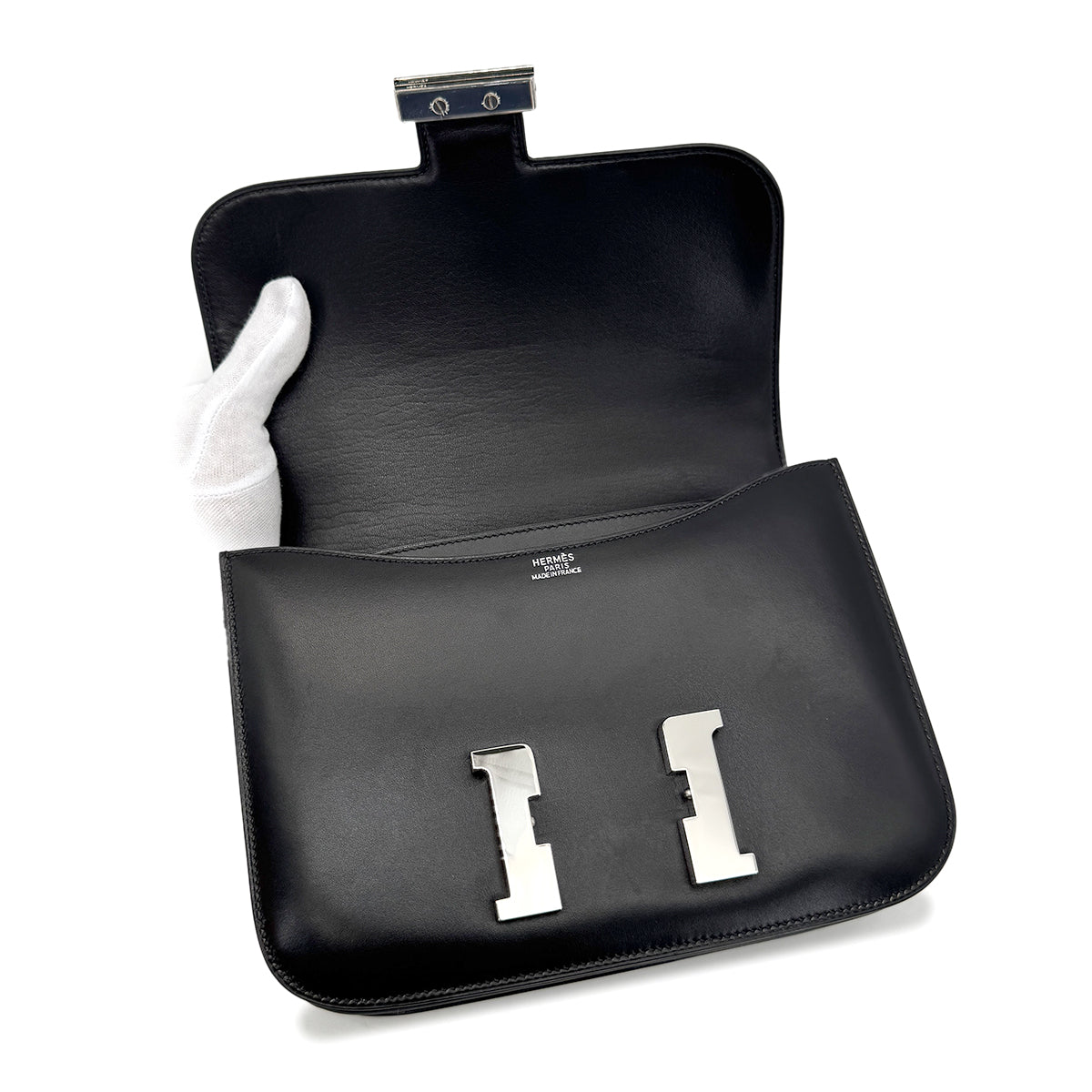 Hermes HERMES CONSTANCE 24 BLACK BOXCALF SHOULDER BAG □H SHW 90275780