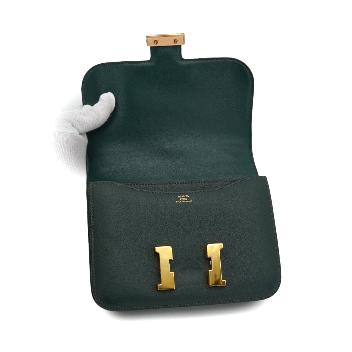 HERMES HERMES CONSTANCE 3 MINI 18 VERT ANGLAIS EVER COLOR SHOULDER BAG 2017 A STAMP GOLD HARDWARE 90326729