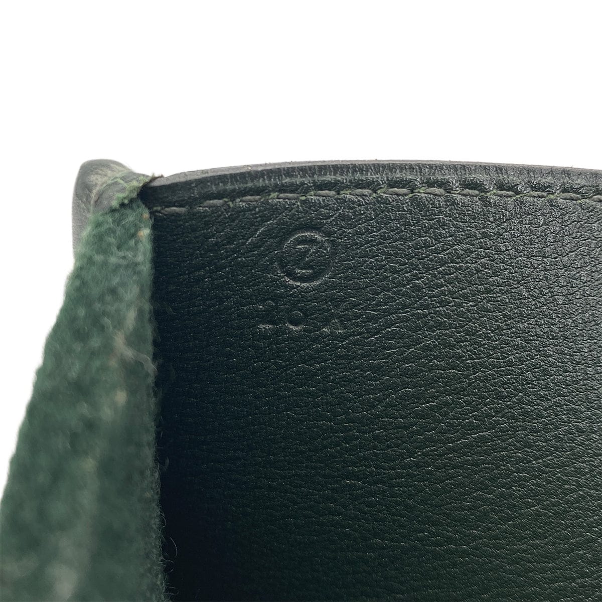 HERMES HERMES FEU DOU VERT FEUTRE HAND BAG 1996 CIRCLE Z 90311887