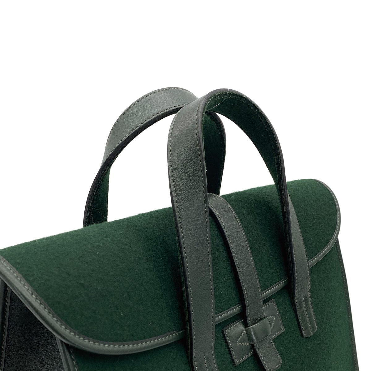 HERMES HERMES FEU DOU VERT FEUTRE HAND BAG 1996 CIRCLE Z 90311887