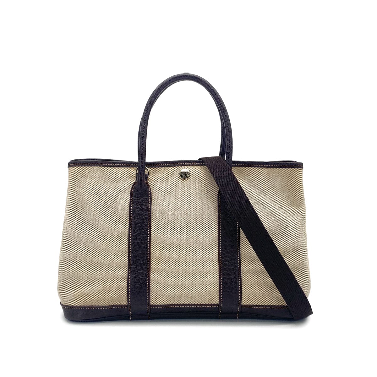 HERMES HERMES GARDEN PARTY TPM MARRON TOILE H VEAU NEGONDA HAND SHOULDER BAG 2005 SQUARE I 90324741