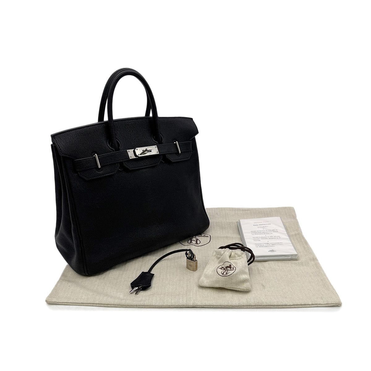 HERMES HERMES HAUT A COURROIES 28 BLACK CHEVRE COROMANDEL HAND BAG ▢L SHW 90302184