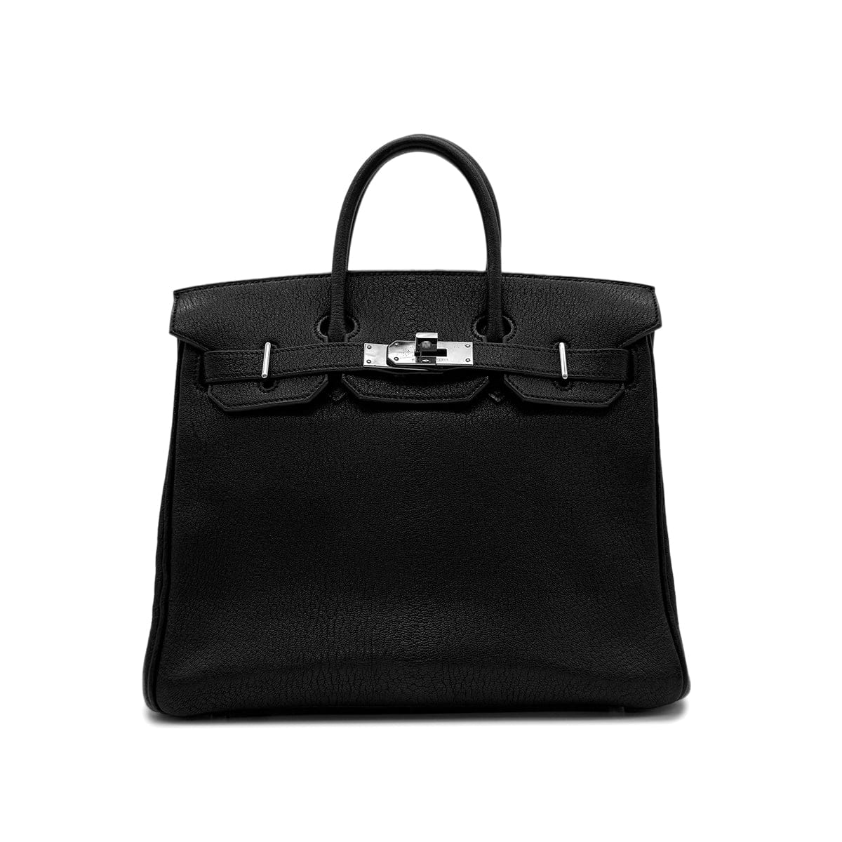 HERMES HERMES HAUT A COURROIES 28 BLACK CHEVRE COROMANDEL HAND BAG ▢L SHW 90302184