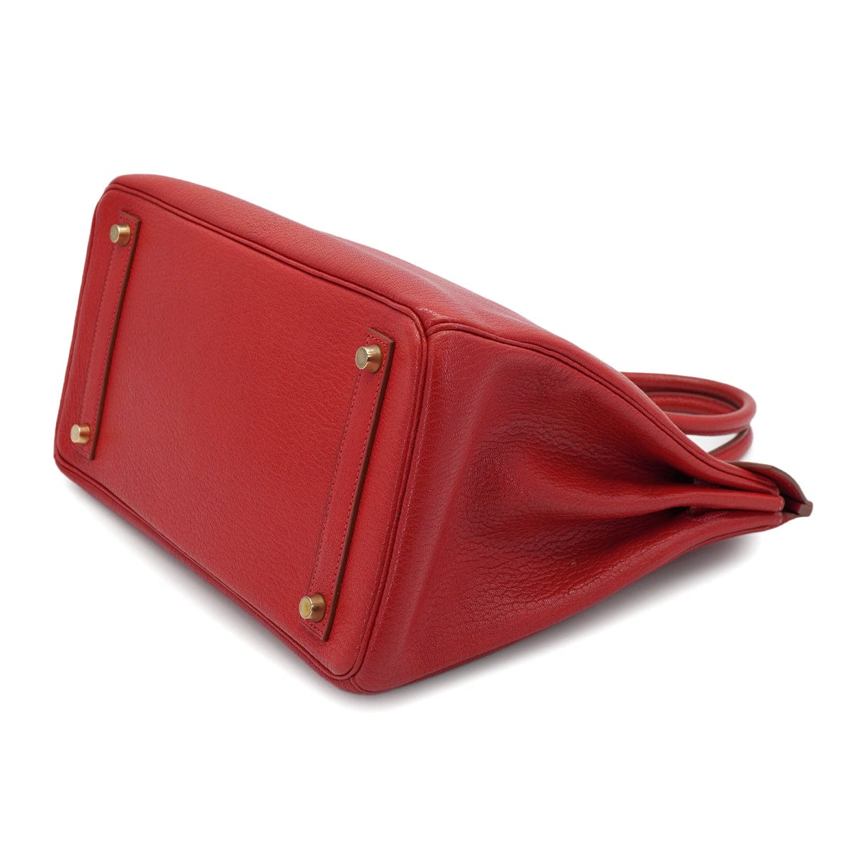 HERMES HERMES HAUT A COURROIES 32 ROUGE VIF CHEVRE HAND BAG 2001 SQUARE E GOLD HARDWARE 90326772