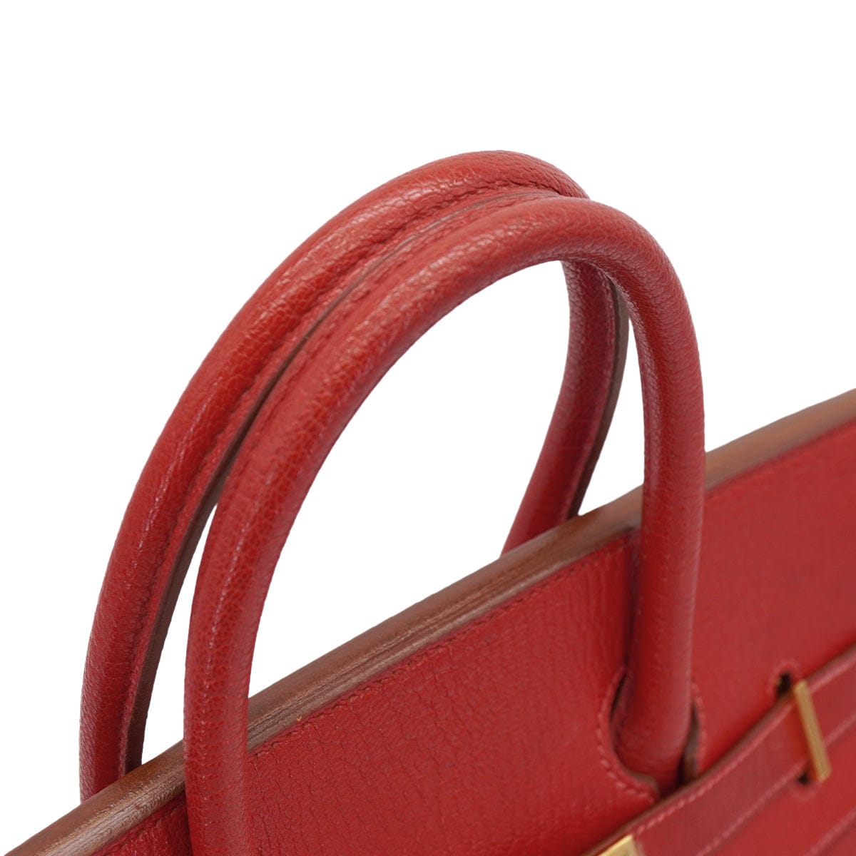 HERMES HERMES HAUT A COURROIES 32 ROUGE VIF CHEVRE HAND BAG 2001 SQUARE E GOLD HARDWARE 90326772