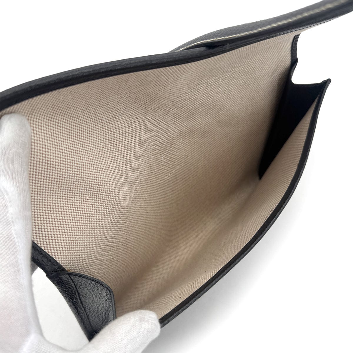 HERMES HERMES JIGE PM BLACK ARDENNES CLUTCH BAG □A 90304688