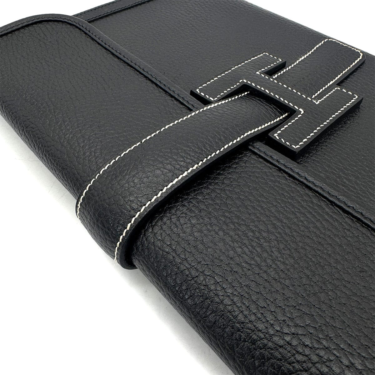 HERMES HERMES JIGE PM BLACK ARDENNES CLUTCH BAG □A 90304688