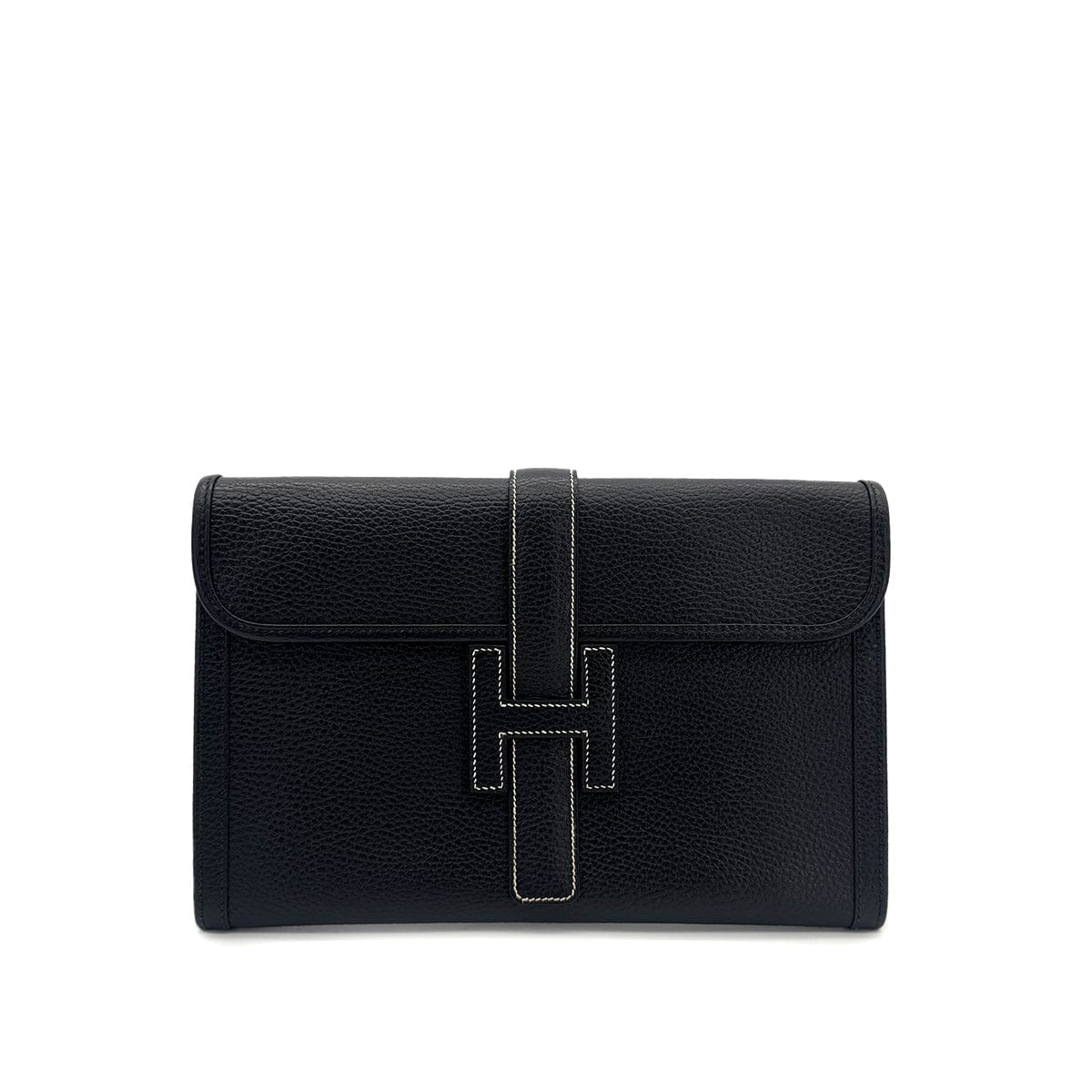 HERMES HERMES JIGE PM BLACK ARDENNES CLUTCH BAG □A 90304688