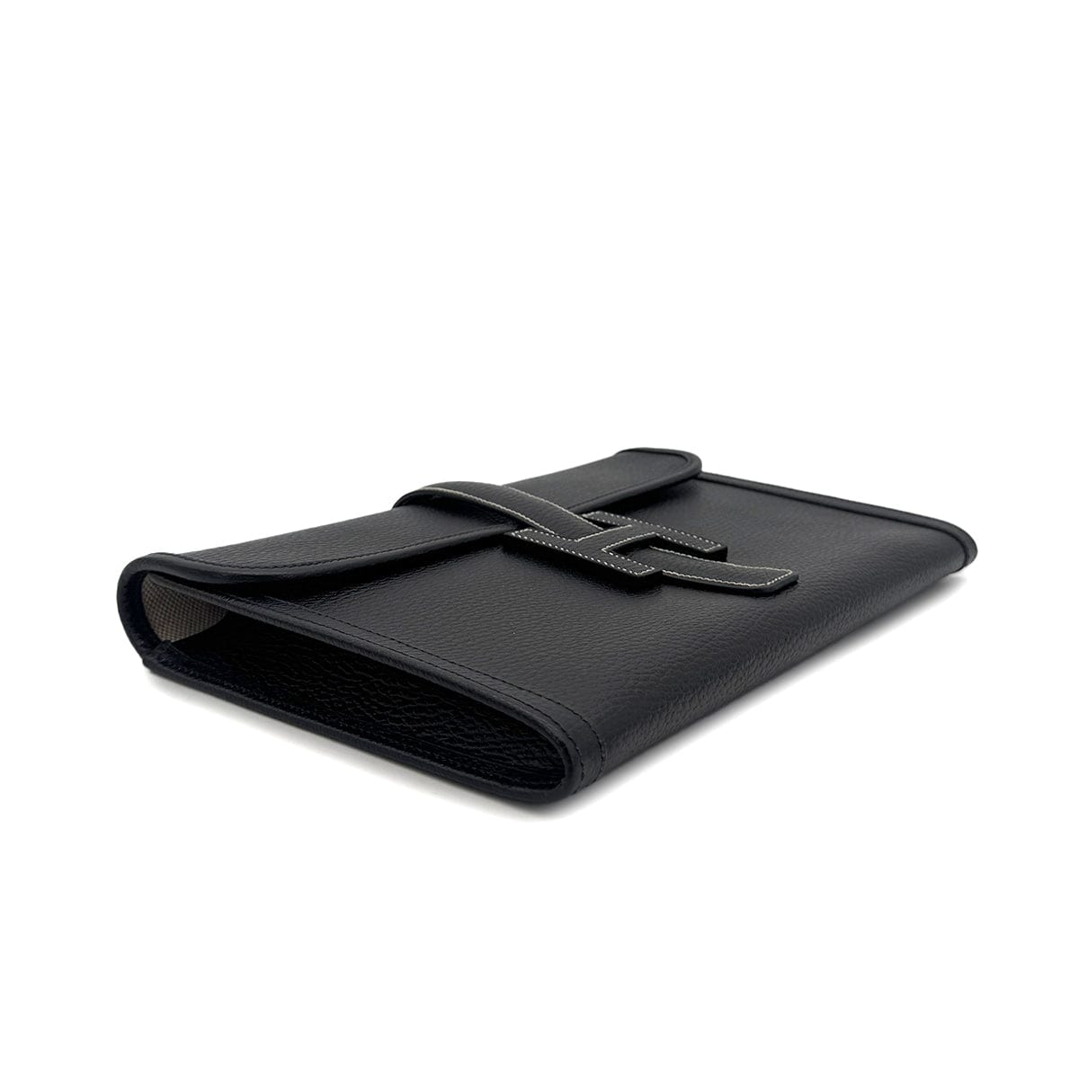 HERMES HERMES JIGE PM BLACK ARDENNES CLUTCH BAG □A 90304688