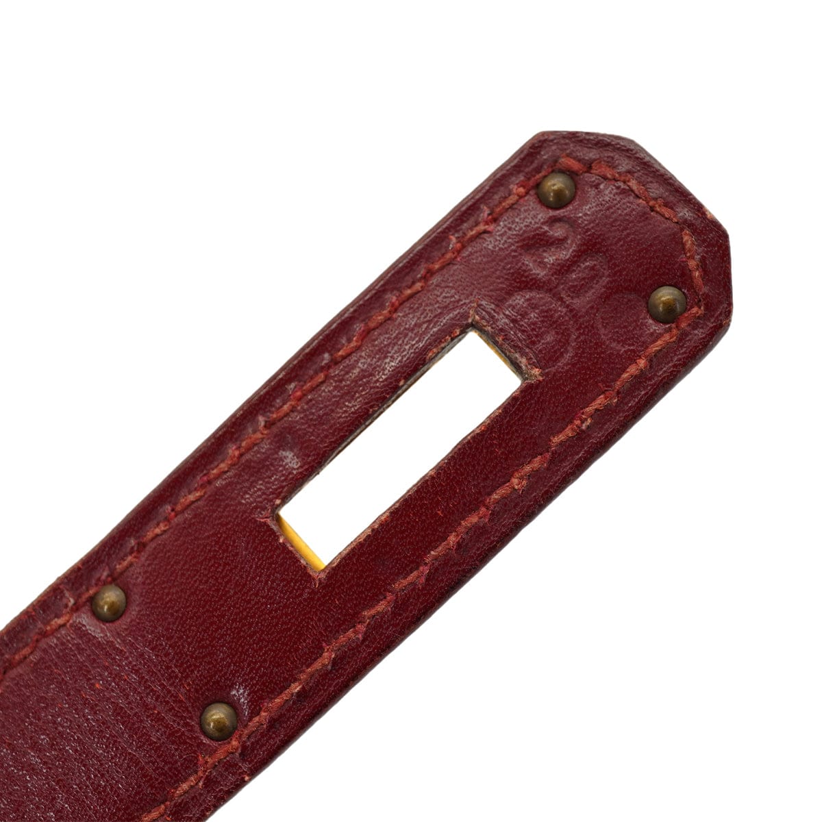 HERMES HERMES KELLY 28 RETOURNE ROUGE H BOXCALF HAND SHOULDER BAG 1991 CIRCLE U GOLD HARDWARE 90326657