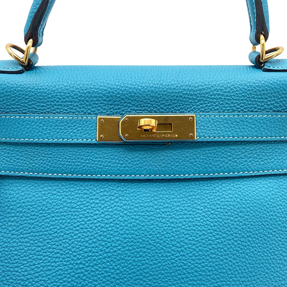 Hermes HERMES KELLY 28 RETOURNE TURQUOISE TOGO HAND SHOULDER BAG □R GHW 90275976